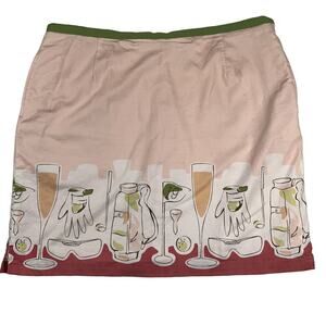Liz Claiborne LizGolf Pink Mimosas Tees Flags Gloves Cotton Skort Size 14